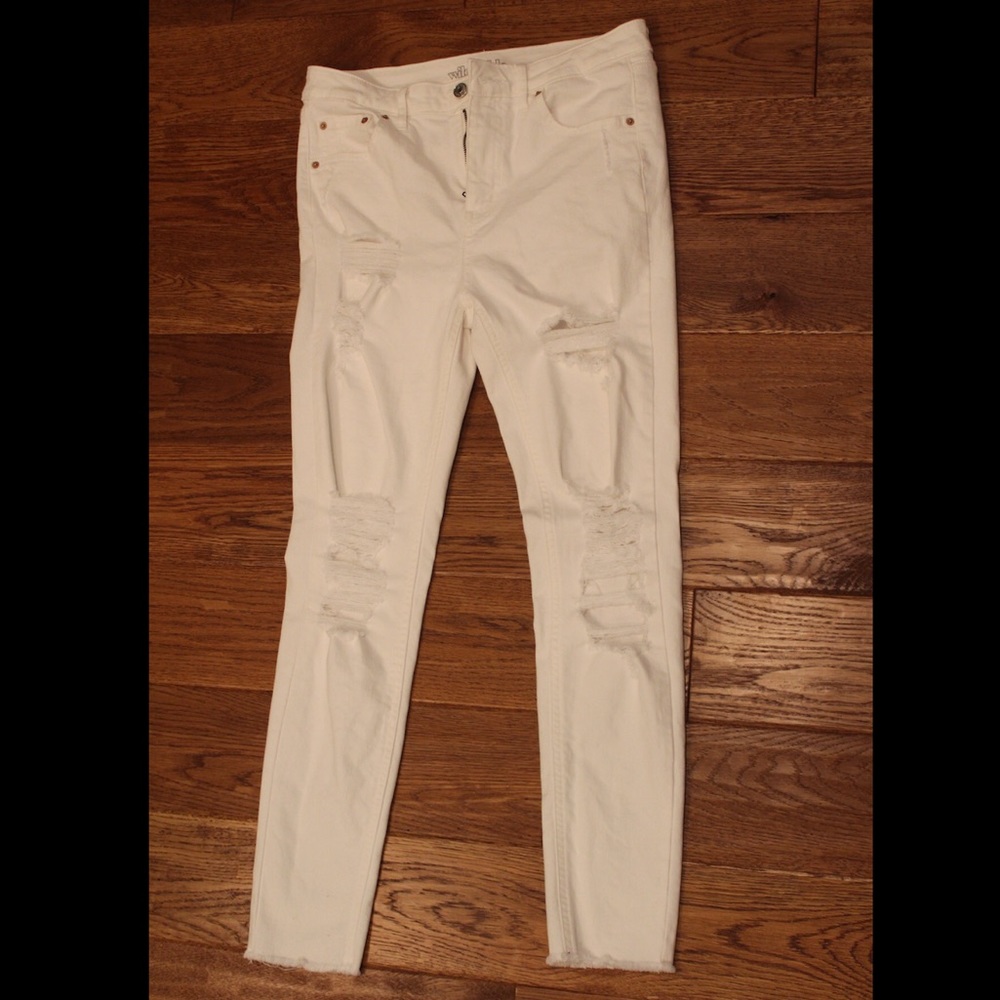 White Wild Fable Distressed Skinny Jeans